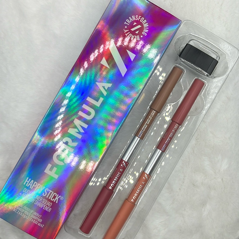 Formula Z Happy Stick Duo Lip Liner Squad - 2 Dual Ended Lip Pencils & Sharpener